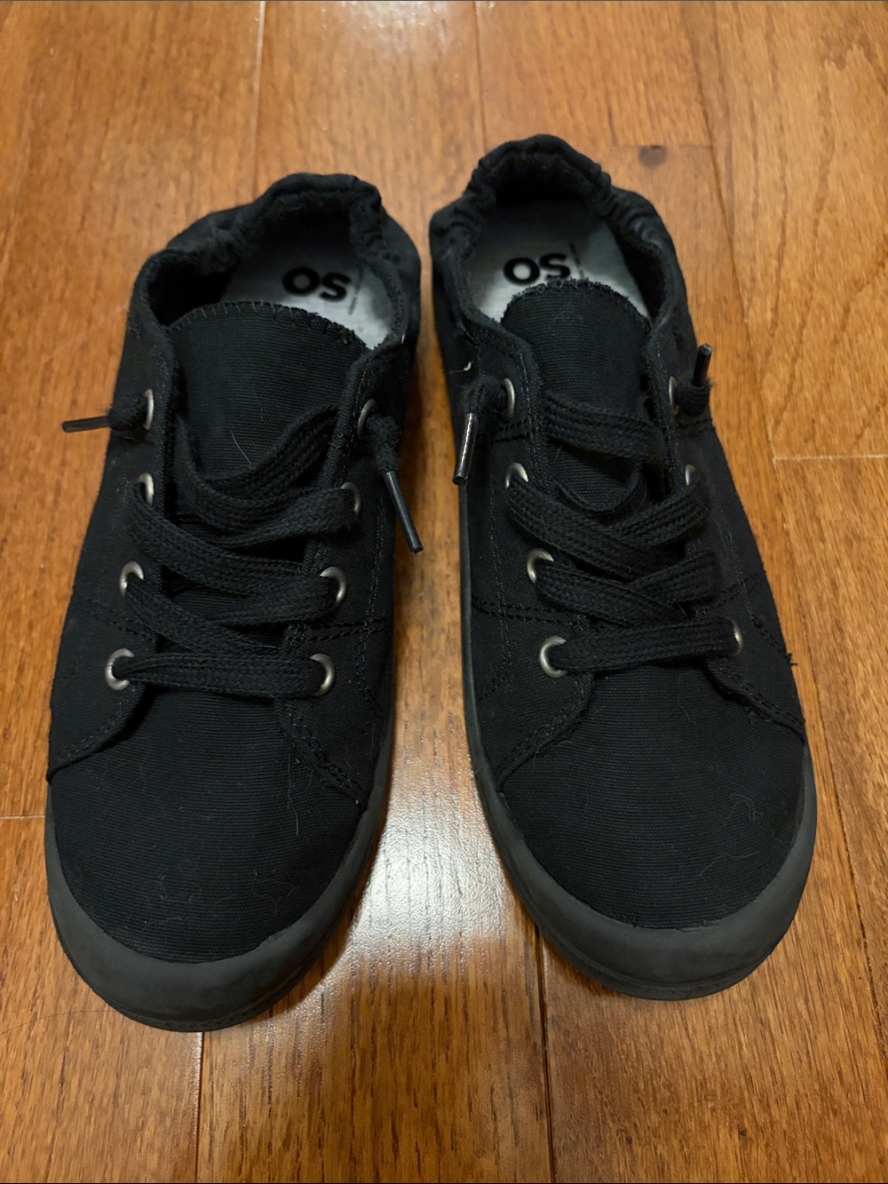 Black Canvas Lace-Up Sneakers